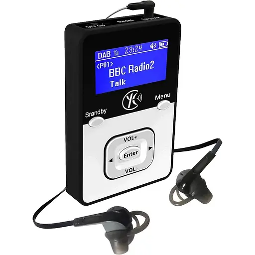 Yaakin K2, цифрове радіо Go DAB/DAB+/FM, акумуляторна батарея, портативний кишеньковий приймач, у комплекті