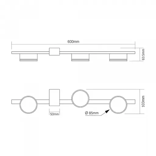 Світильник Videx під лампу 3xGX53 накладний Білий (VL-SPF32-3W) - фото 3