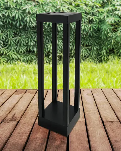 Вуличний світильник на сонячній батареї Goldlux 330291 Palermo LED 6500K IP44 чорний - фото 2