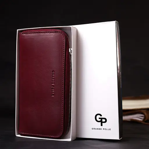 Кожаный женский кошелек Grande Pelle 19.5х9.7х2 см acs0027011 - фото 8