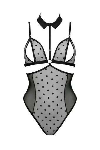 Боди с открытой грудью Passion DOMINICA Body XXL/XXXL black воротник-чокер корсет - фото 3