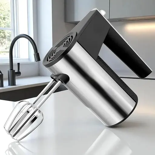 Ручний міксер Domotec MS-6690 нержавіюча сталь з 2 насадками на 5 швидкостей 600 Вт Сірий - фото 2