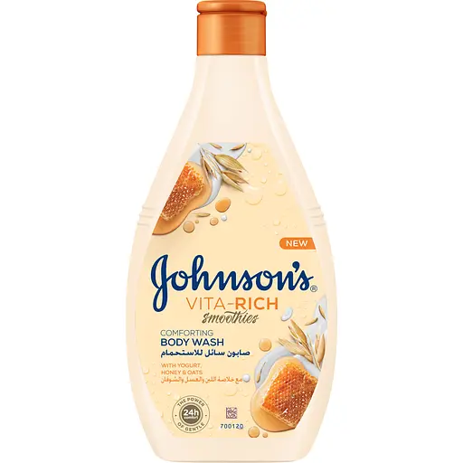 Гель для душу Johnson's Vita Rich Smoothies доглядовий з йогуртом вівсом і медом 400 мл