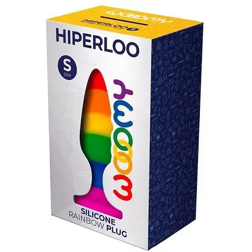 Силіконова анальна пробка Wooomy Hiperloo Silicone Rainbow Plug S діаметр 2.4 см довжина 9 см - фото 2