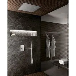 Смеситель для душа Paffoni Rock с металлической накладкой chrome RO015CR/M, Хром - фото 2