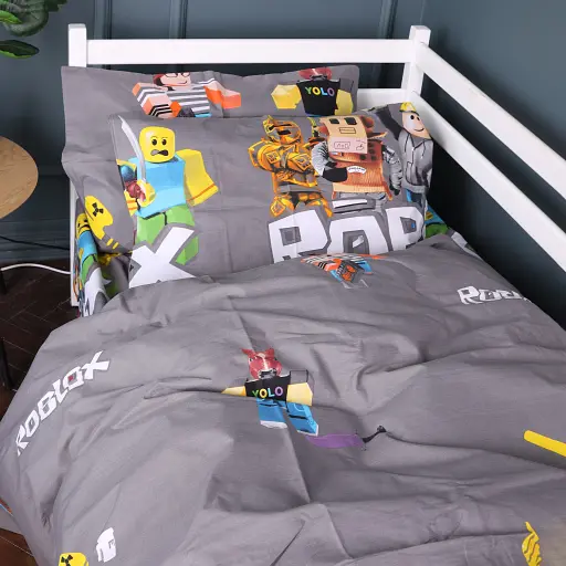 Підковдра MirSon Kids Time Roblox game gray бязь 110х140 см (2200011552484) - фото 2