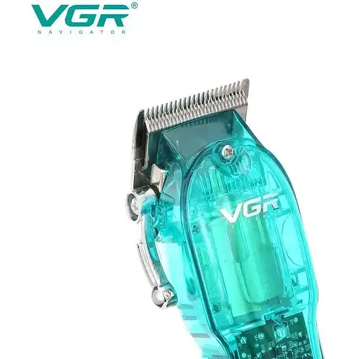 Професійна стрижкова машинка VGR Professional Clipper Transparent Green V-660 - фото 4