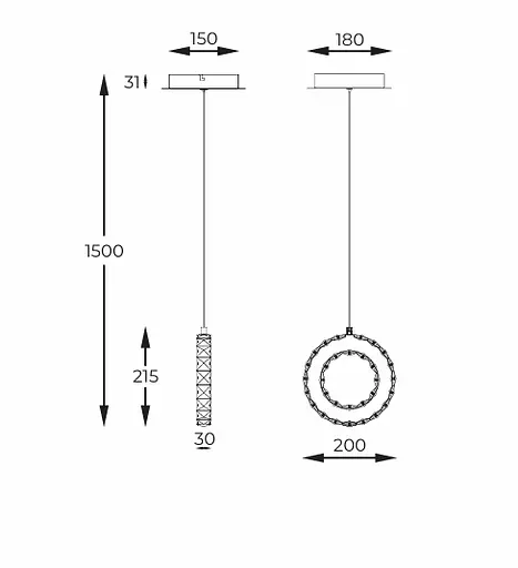 Підвісна люстра GIRONA MD3713-1-3GT Zuma Line - фото 2