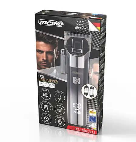 Машинка для стрижки с LED USB-c дисплеем Mesko MS 2842 - фото 5