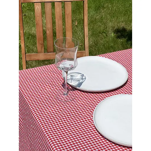 Скатертина в клітинку для столу Зефір 340х150 см Червона і Біла - фото 7