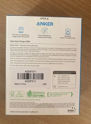 Зарядний пристрій адаптер Anker PowerPort 511 Eco Nano IV 30W сірий - фото 7