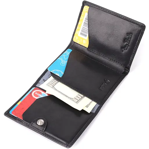 Кошелек для мужчин из глянцевой натуральной кожи Tony Perotti 7.2х10х1 см acs0032253 - фото 6