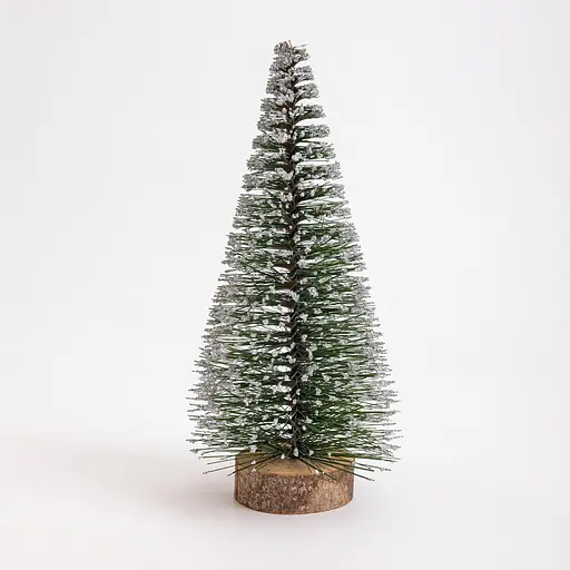 Новорічна декоративна настільна ялинка засніжена Стріла 25 см на дерев'яній підставці Lugi SOK-М-12-1 - фото 3