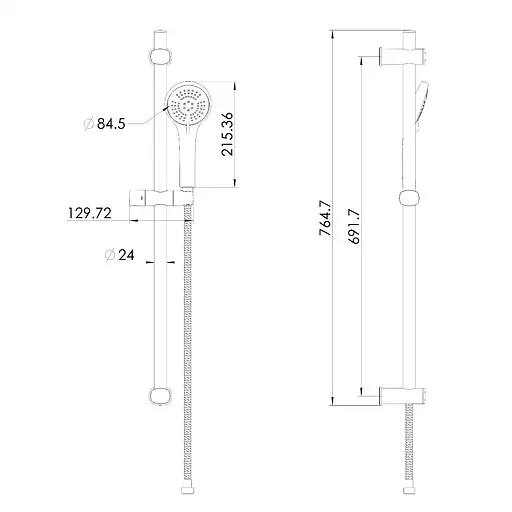 Душовий гарнітур Imprese Modus лійка 3 режими, штанга 750 мм, мильниця хром f03808201SR, Хром - фото 2