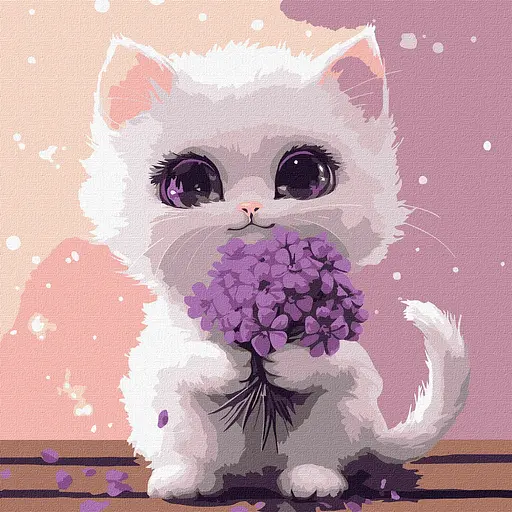 Набір для розпису по номерах Сонячний мурчик, Ideyka, 30x30 см, КНО6724