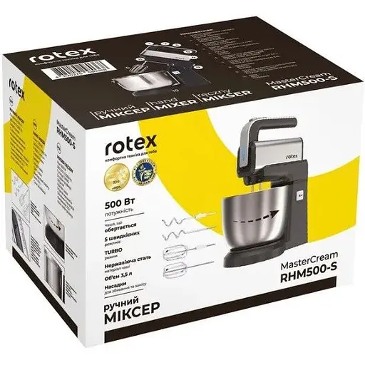 Стационарный миксер Rotex RHM500-S чаша из нержавеющей стали 3.5 л 500 Вт - фото 6