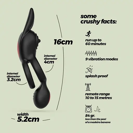 Ерекційне кільце Crushious Dingo 16 см чорне - фото 6