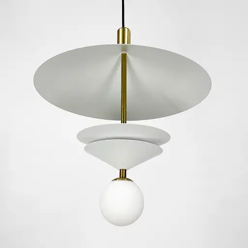 Елегантна підвісна люстра із білим плафоном | Арт. AA 457-360 WT | Line F - фото 5