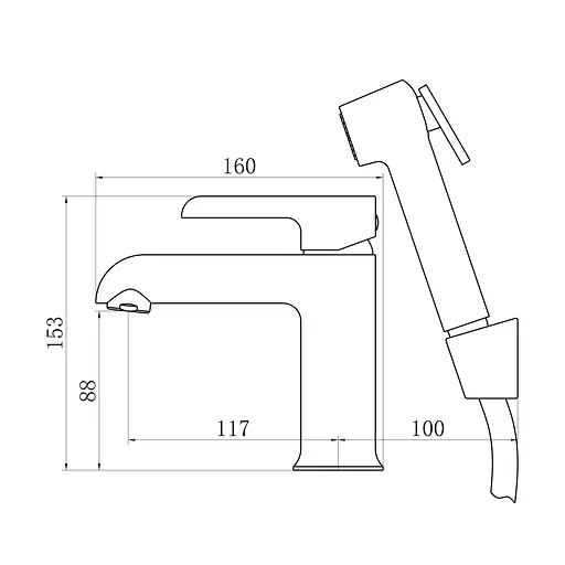 Смеситель с гигиенической лейкой Qtap Grand QTGRA272CRW45671 Chrome/White, Белый - фото 7