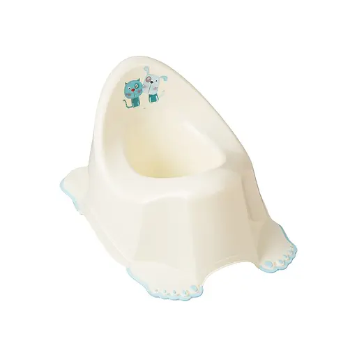 Детский горшок Пес и Кот с противоскользящей резинкой Кремовый - фото 1