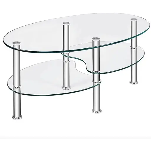Журнальний столик Costway Lifezeal скляний