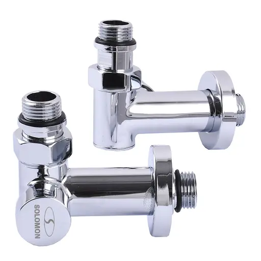 Кран вентильний кутовий з американкою Solomon Lux 1/2″ chrom 7777 TEN (2шт.) 000018575 - фото 2