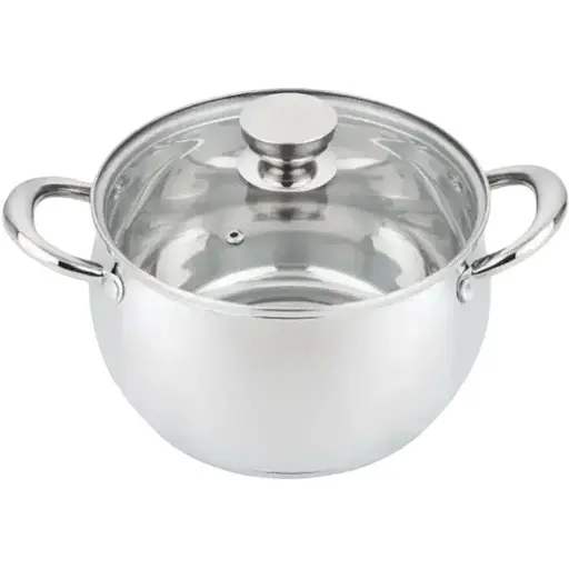 Каструля Sesame 22х12.5 см з нержавіючої сталі, для індукційних плит, зі скляною кришкою 4.7  л - фото 1