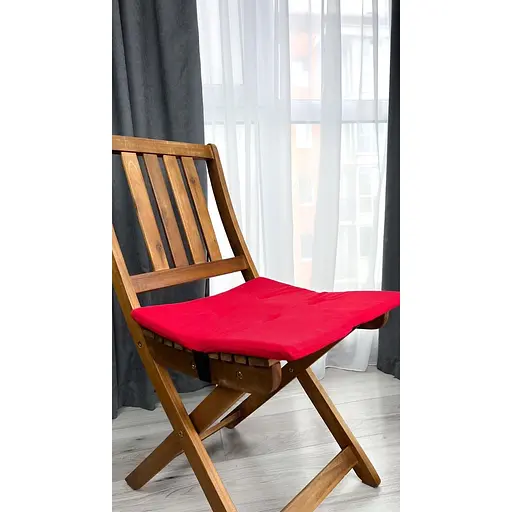 Водоотталкивающая подушка на стул Красный однотон (2 шт.) - фото 3