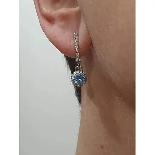 Золоті сережки Гаразд з діамантами і топазами. 3033351Б - фото 2