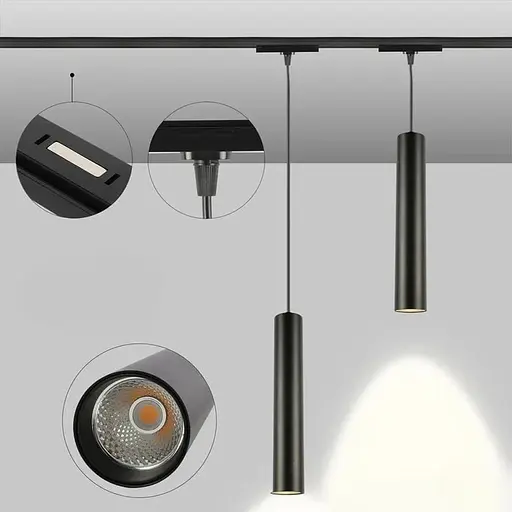 Магнитный ультратонкий трековый светильник-подвес KW-303/10W NW DC48V BK Brille 48-206 - фото 3