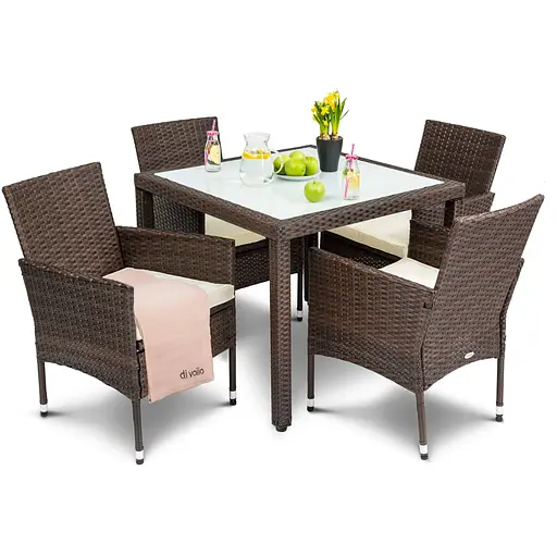 Садові меблі Di Volio Verona 4+1 коричнева - фото 6