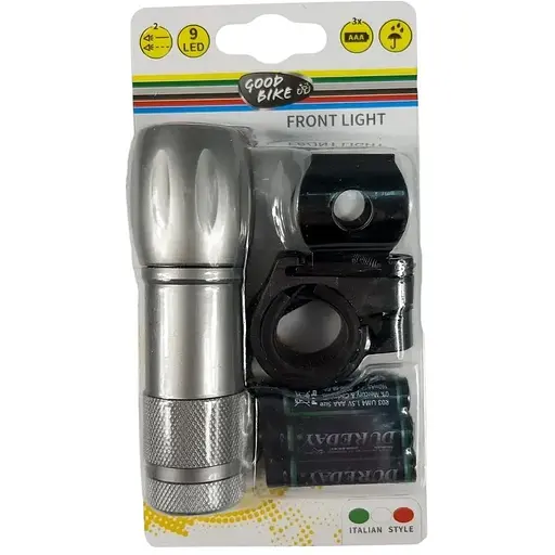 Ліхтарик на батарейках світлодіодний Good Bike Torch 9 9 LED водостійкий сріблястий (94308-IS) - фото 5