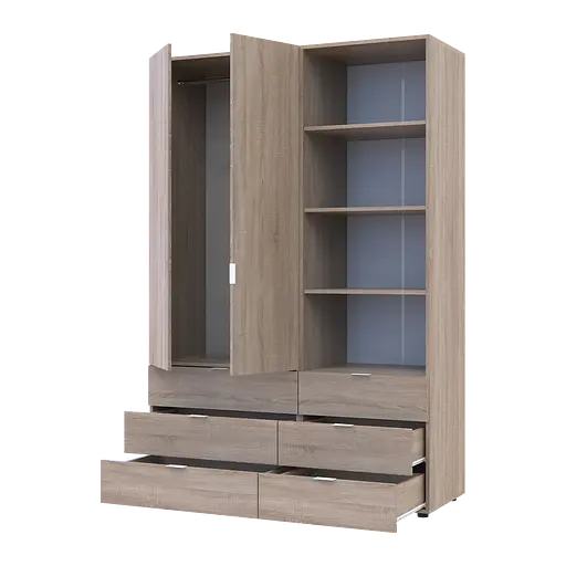 Шафа для одягу Doros Гелар Дуб сонома 2ДСП з пеналом 137.5х49.5х203.4 (42005180) - фото 2