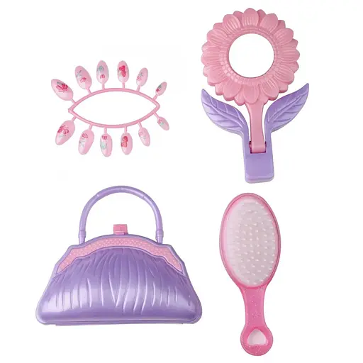Игровой набор для девочки: сумка, зеркало, расческа IE49C