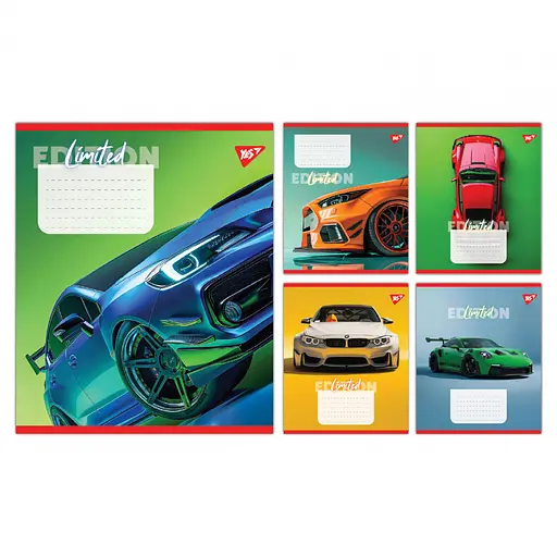 Зошити учнівські 36 аркушів клітинка Yes Limited edition, 15 шт. в упаковці