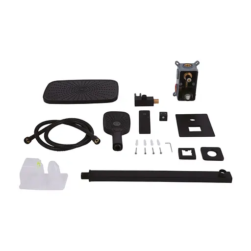 Душова система для душу Qtap Gemini прихованого монтажу на два споживача QTGEM113BLM45697 Black matt, Чорний матовий - фото 12