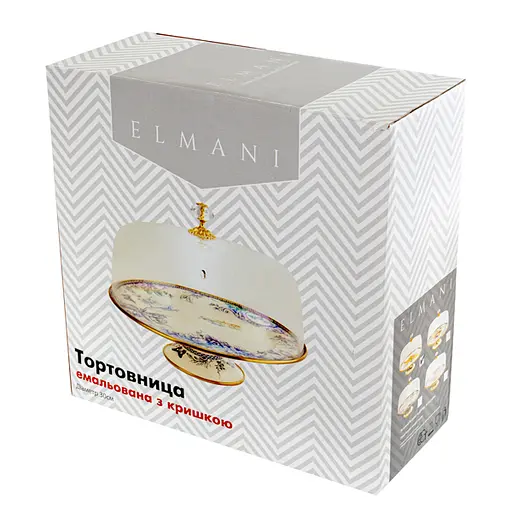 Тортівниця емальована Elmani Bird на ніжці з кришкою 30 см (763-043) - фото 4