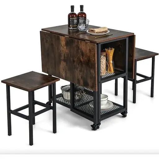 Комплект меблів Costway Design розкладний стіл з стільцями в стилі Loft - фото 4