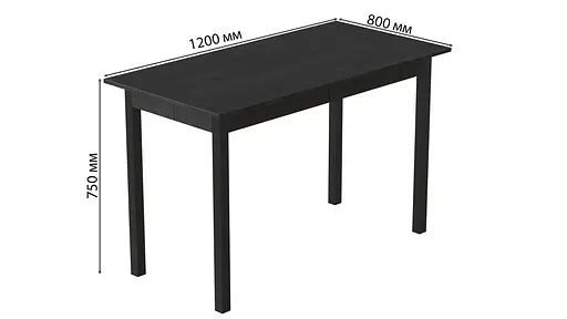 Стіл кухонний Ferrum-decor Маріо 75x120x80 Чорний ДСП Сосна Кембра 16мм (FRD-105740) - фото 4