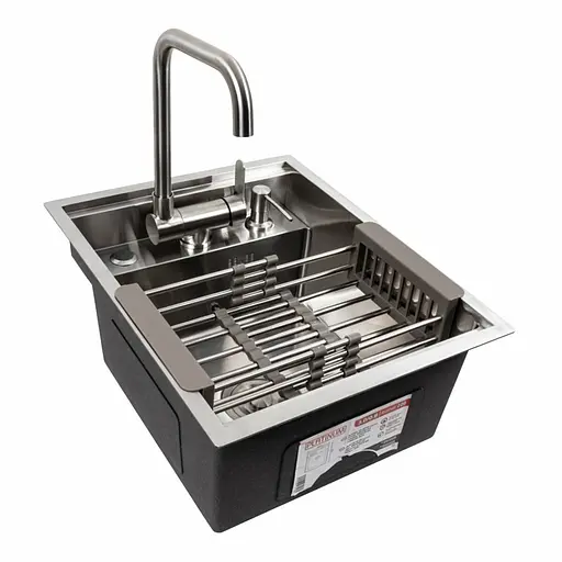 Кухонна мийка CM 40x50 прихована нержавійка Platinum Handmade, Нержавіюча сталь - фото 1