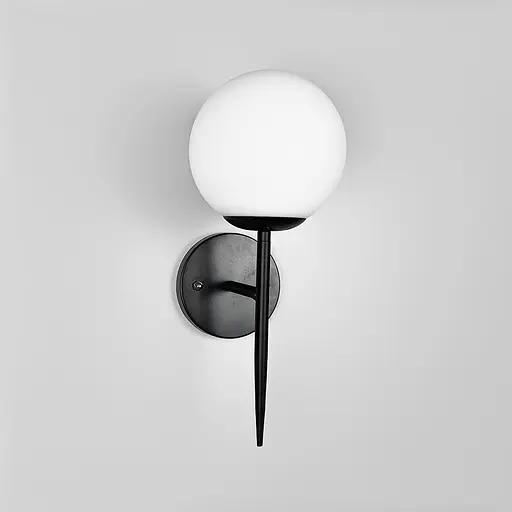 Бра у чорному лаконічному корпусі із білим плафоном 38х14 см Арт. B91080/1 BK Line F - фото 5