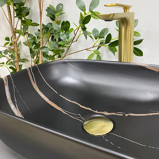 Умивальник VBI Ravenna black stone matt накладний VBI-011214, Чорний матовий - фото 5