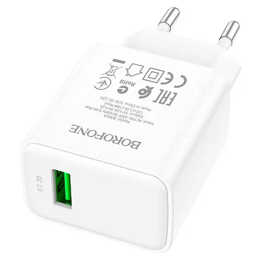 МЗП Borofone BA66A QC3.0 (1USB-A) White - фото 3