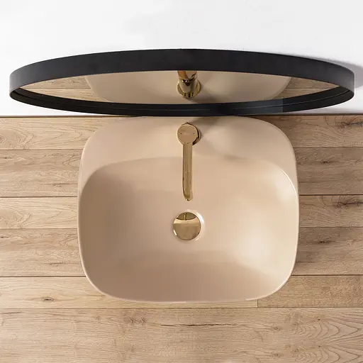 Умивальник Rea Luiza 50 beige mat накладний REA-U9609 - фото 5