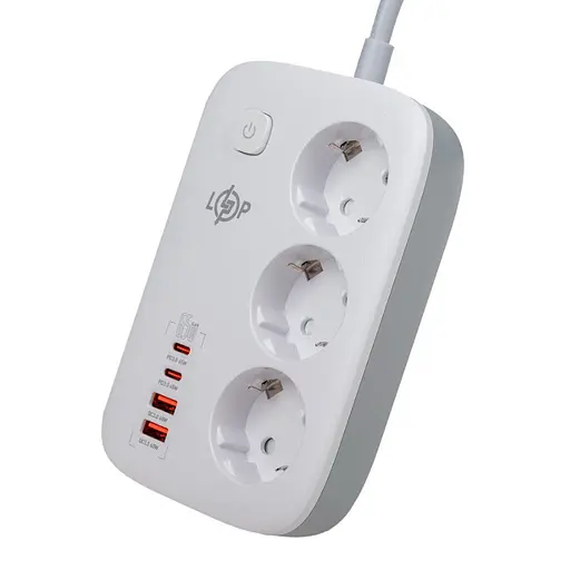 Сетевой фильтр-удлинитель LogicPower LPF-65W-G4, 3x220V-3520W, 2xUSB-60W, 2xType-C 65W QC/PD - фото 2