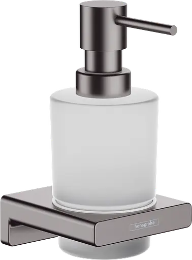 Дозатор підвісний Hansgrohe AddStoris для рідкого мила Brushed Black/скло 41745340, Шліфований чорний хром - фото 1