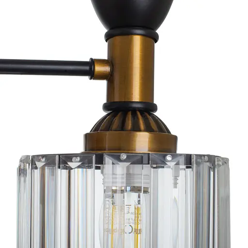 Люстра стельова Brille в спальню E27 60W BK+GDB (LK-715S/5) - фото 3