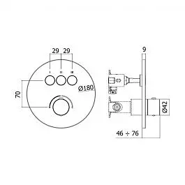 Змішувач для ванни/душа на 3 споживача Paffoni Compact Box chrome CPM019CR, Хром - фото 3