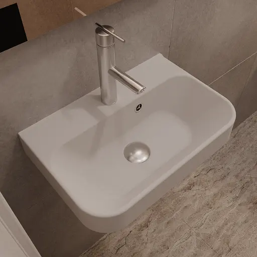 Раковина глянцева підвісна Amidicon Comfort 45 450x300 з литого каменю COMFORT_45_HL, Білий - фото 7