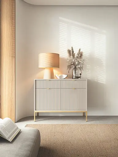 Комод Perfect Home Новая/Nova 2-дверный с 2 ящиками и золотыми ножками KSZ104 Кашемир (PFH-091223)